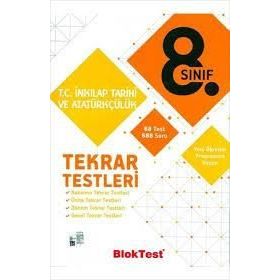 8.sınıf Bloktest T. C. İnkılap Tarihi Tekrar Testleri Tudem Yayınları