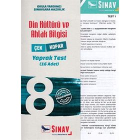 8. Sınıf Din Kültürü ve Ahlak Bilgisi Çek Kopar Yaprak Test 24 Adet - kollektif