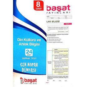 8. Sınıf Din Kültürü ve Ahlak Bilgisi Çek Kopar Yaprak Test 24 Adet - kollektif