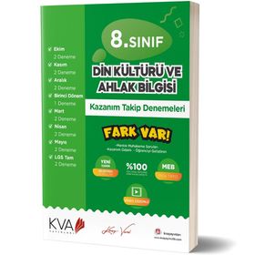 8. Sınıf Din Kültürü Ve Ahlak Bilgisi Fark Var Kazanım Takip Denemeleri Kva Yayınları
