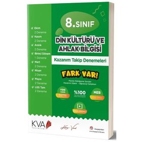 8. Sınıf Din Kültürü Ve Ahlak Bilgisi Fark Var Kazanım Takip Denemeleri Kva Yayınları