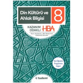 8.Sınıf Din Kültürü ve Ahlak Bilgisi Kazanım Odaklı HBA Konu Anlatımlı Tudem Yayınları