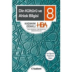 8.Sınıf Din Kültürü ve Ahlak Bilgisi Kazanım Odaklı HBA Konu Anlatımlı Tudem Yayınları