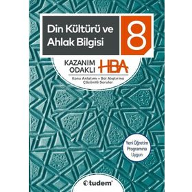 8.Sınıf Din Kültürü ve Ahlak Bilgisi Kazanım Odaklı HBA Konu Anlatımlı Tudem Yayınları