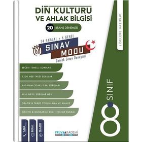 8. Sınıf Din Kültürü ve Ahlak Bilgisi Sınav Modu 20 Deneme-Pruva Akademi Yayınları