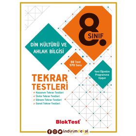 8.Sınıf Din Kültürü ve Ahlak Bilgisi Tekrar Testleri - Bloktest Yay