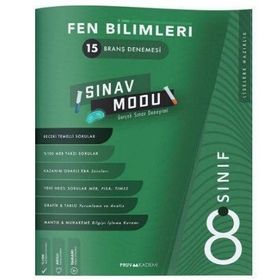 8.Sınıf Fen Bilimleri 15 Branş Denemesi Pruva Akademi Yayınları+ Fen Deeneme Azza Yayınları