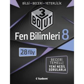 8. Sınıf Fen Bilimleri 3 Boyut Yeni Nesil Sorularla-Tudem Yayınları