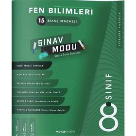 8. Sınıf Fen Bilimleri Branş Denemesi Pruva Akademi Yayınları