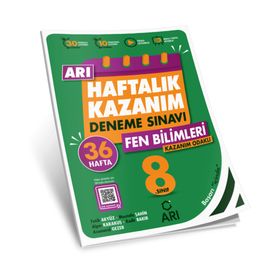 8. Sınıf Fen Bilimleri Haftalık Kazanım Denemeleri Arı Yayınları