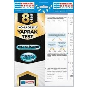 8.Sınıf Fen Bilimleri Konu Özetli Yaprak Test Evrensel İletişim Yayınları