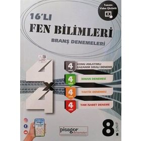 8.sınıf Fen Bilimleri Pisagor 16'lı Branş Denemeleri - Zeka Küpü Yayınları