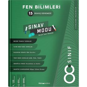 8. Sınıf Fen Bilimleri Sınav Modu 15 Deneme-Pruva Akademi Yayınları