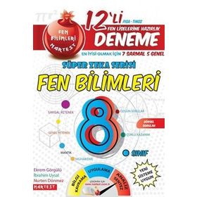 8. Sınıf Fen Bilimleri Süper Zeka 12 li Deneme Fen Liselerine Hazırlık-Nartest Yayınları