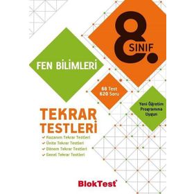 8. Sınıf Fen Bilimleri Tekrar Testleri BlokTest Yayınları