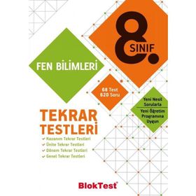 8. Sınıf Fen Bilimleri Tekrar Testleri BlokTest Yayınları