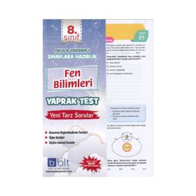 8. Sınıf Fen Bilimleri Yaprak Test-Bulut Eğitim