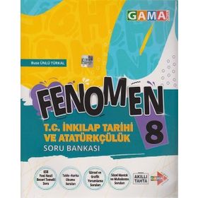 8. Sınıf Fenomen T.C. İnkılap Tarihi ve Atatürkçülük Soru Bankası-Gama Yayınları
