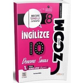 8. Sınıf İngilizce 1. Dönem 10'lu Zoom Serisi Deneme Sınavı - Günay Yayınları