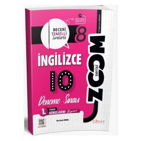 8. Sınıf İngilizce 1. Dönem 10'lu Zoom Serisi Deneme Sınavı - Günay Yayınları