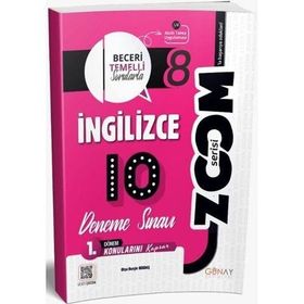 8. Sınıf İngilizce 1. Dönem 10'lu Zoom Serisi Deneme Sınavı - Günay Yayınları