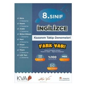 8. Sınıf İngilizce Fark Var Kazanım Takip Denemeleri Kva Yayınları