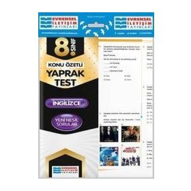 8. Sınıf İngilizce Konu Özetli Yaprak Test Evrensel İletişim Yayınları