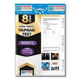 8. Sınıf İngilizce Konu Özetli Yaprak Test Evrensel İletişim Yayınları