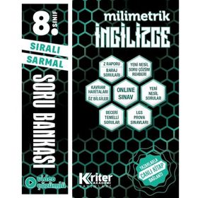 8. Sınıf İngilizce Milimetrik Soru Bankası-Kriter Akademi Yayınları