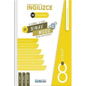 8. Sınıf İngilizce Sınav Modu 20 Deneme-Pruva Akademi Yayınları