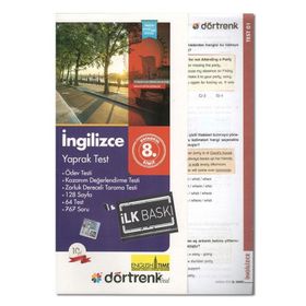 8. Sınıf İngilizce Yaprak Test Dörtrenk Yayınları