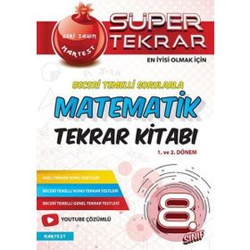 8. Sınıf Kırmızı Matematik Soru Bankası Süper Tekrar Kitabı Nartest Yayınları