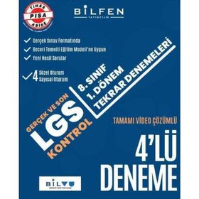 8. Sınıf LGS 1. Dönem 4'lü Tekrar Denemeleri-Bilfen Yayınları