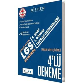8. Sınıf LGS 1. Dönem 4'lü Tekrar Denemeleri-Bilfen Yayınları