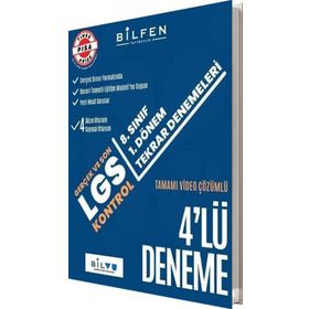 8. Sınıf LGS 1. Dönem 4'lü Tekrar Denemeleri-Bilfen Yayınları
