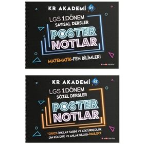 8. Sınıf LGS 1. Dönem Poster Notlar Seti - KR Akademi Yayınları