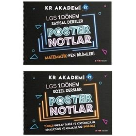 8. Sınıf LGS 1. Dönem Poster Notlar Seti - KR Akademi Yayınları