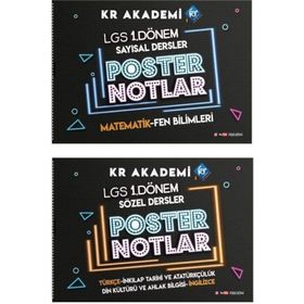 8. Sınıf LGS 1. Dönem Poster Notlar Seti - KR Akademi Yayınları