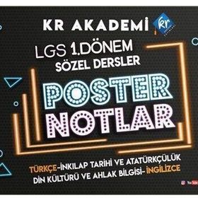 8. Sınıf LGS 1. Dönem Sözel Bölüm Poster Notlar - KR Akademi Yayınları