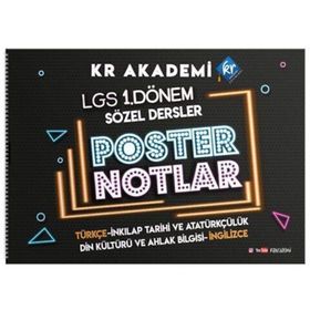 8. Sınıf LGS 1. Dönem Sözel Bölüm Poster Notlar - KR Akademi Yayınları
