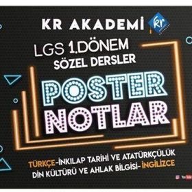 8. Sınıf LGS 1. Dönem Sözel Bölüm Poster Notlar - KR Akademi Yayınları
