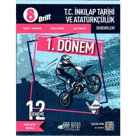 8. Sınıf LGS 1. Dönem T.C. İnkılap Tarihi ve Atatürkçülük Drift 12 li Deneme-Son Viraj Yayınları