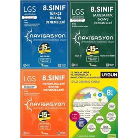 8. Sınıf LGS 1. Dönem Türkçe Matematik Fen Bilimleri Video Çözümlü Branş Denemeleri-Rasyonel Yayınları
