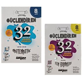 8. sınıf Lgs 2'li Güçlendiren 32 Haftalık Matematik Fen Bilimleri Deneme Seti Ankara Yayıncılık