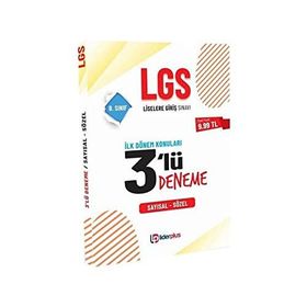 8. Sınıf Lgs 3 Deneme İlk Dönem Konuları-Lider Plus Yayınları