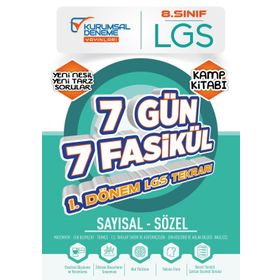 8. Sınıf LGS 7 Gün 7 Fasikül Yarıyıl Genel Tekrar Kamp Kitabı Kurumsal Deneme Yayınları