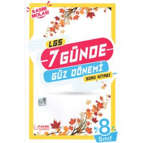 8. Sınıf LGS 7 Günde Güz Dönemi Soru Kitabı Palme Yayınları