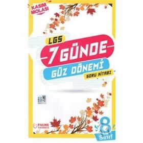 8. Sınıf LGS 7 Günde Güz Dönemi Soru Kitabı Palme Yayınları