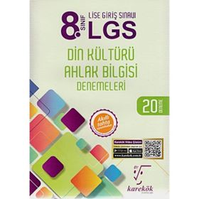 8. Sınıf LGS Din Kültürü Ahlak Bilgisi 20 Deneme Karekök Yayınları