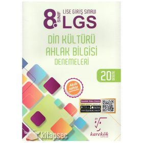8. Sınıf LGS Din Kültürü Ahlak Bilgisi 20 Deneme Karekök Yayınları